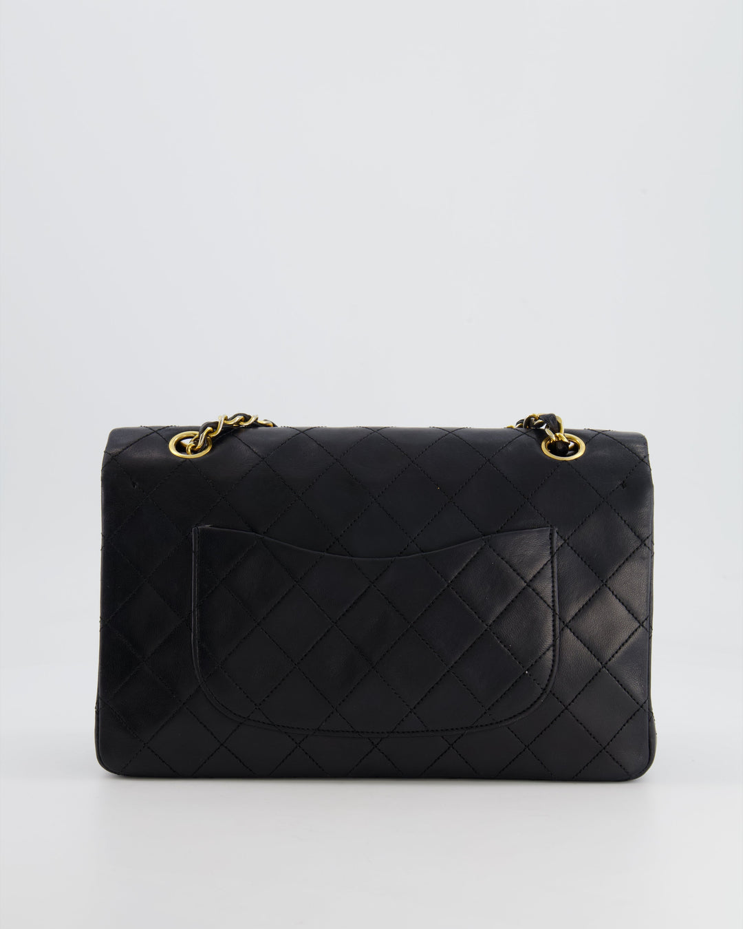 Top Quality Chanel Vintage Black Medium Classic Double Flap Bag in Lambskin Leather with 24K Gold Hardware