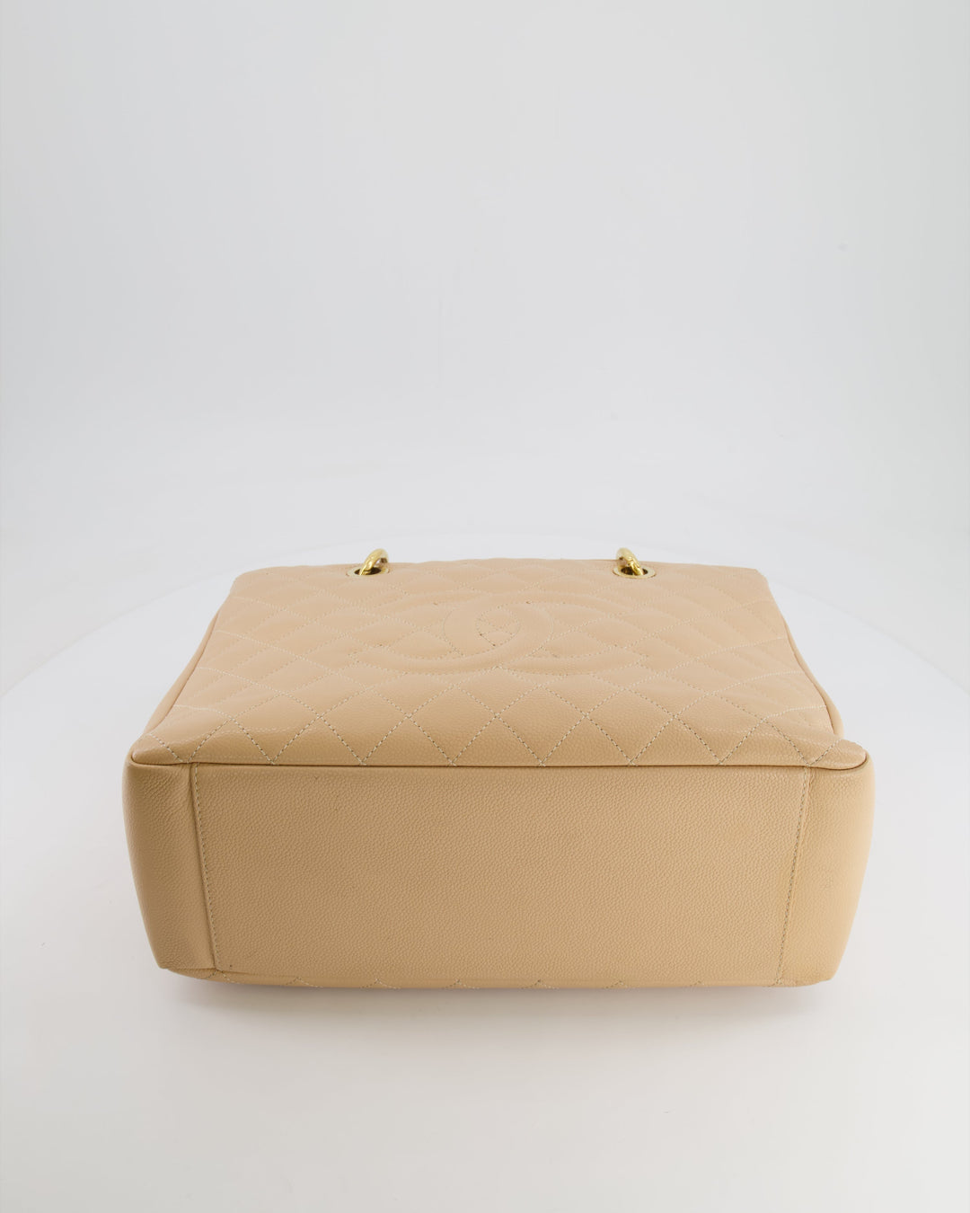Top Quality Chanel Beige Grand Shopper Tote GST Bag in Caviar Leather with Gold Hardware