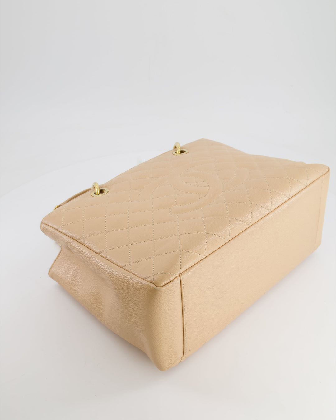 Top Quality Chanel Beige Grand Shopper Tote GST Bag in Caviar Leather with Gold Hardware