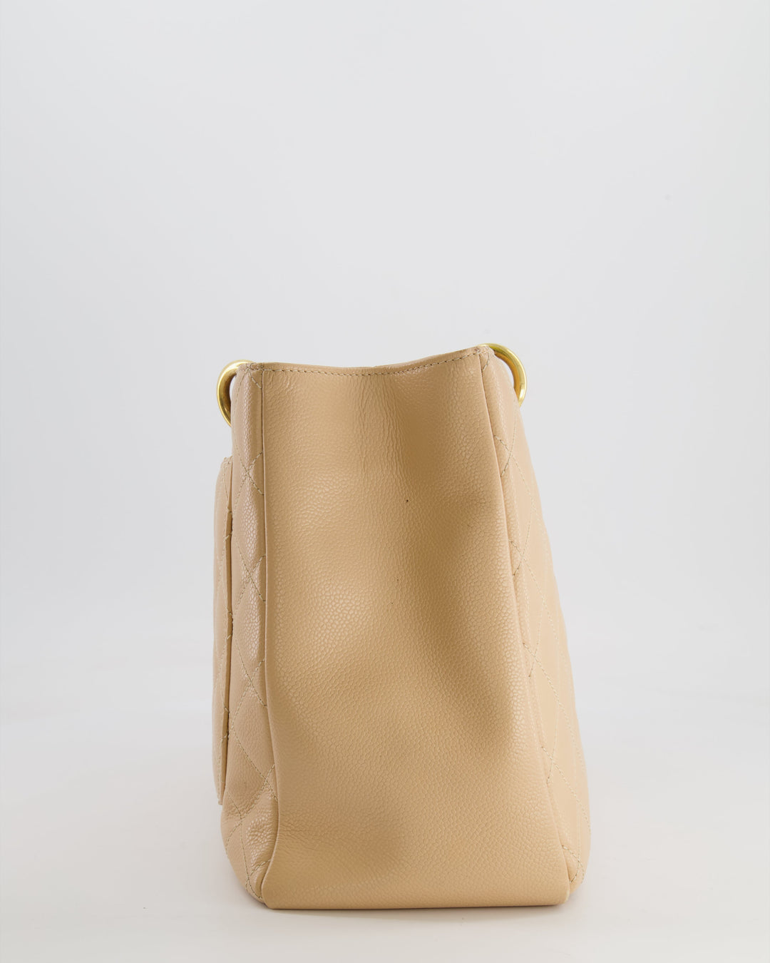 Top Quality Chanel Beige Grand Shopper Tote GST Bag in Caviar Leather with Gold Hardware