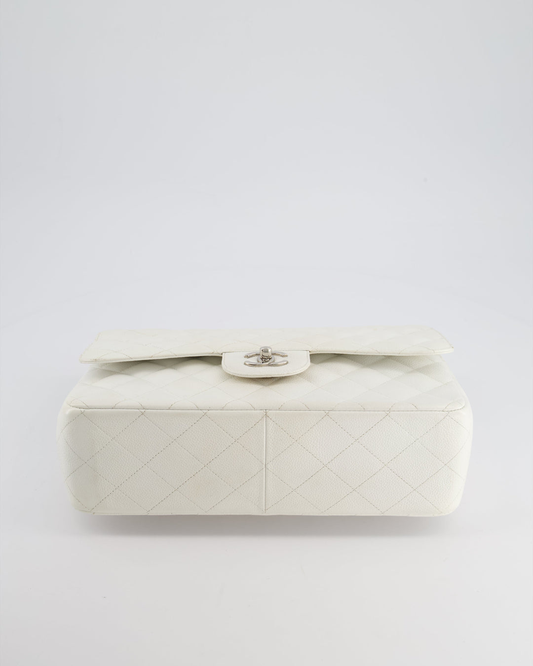 Top Quality Chanel White Jumbo Classic Double Flap Bag in Caviar Leather with Silver Hardware