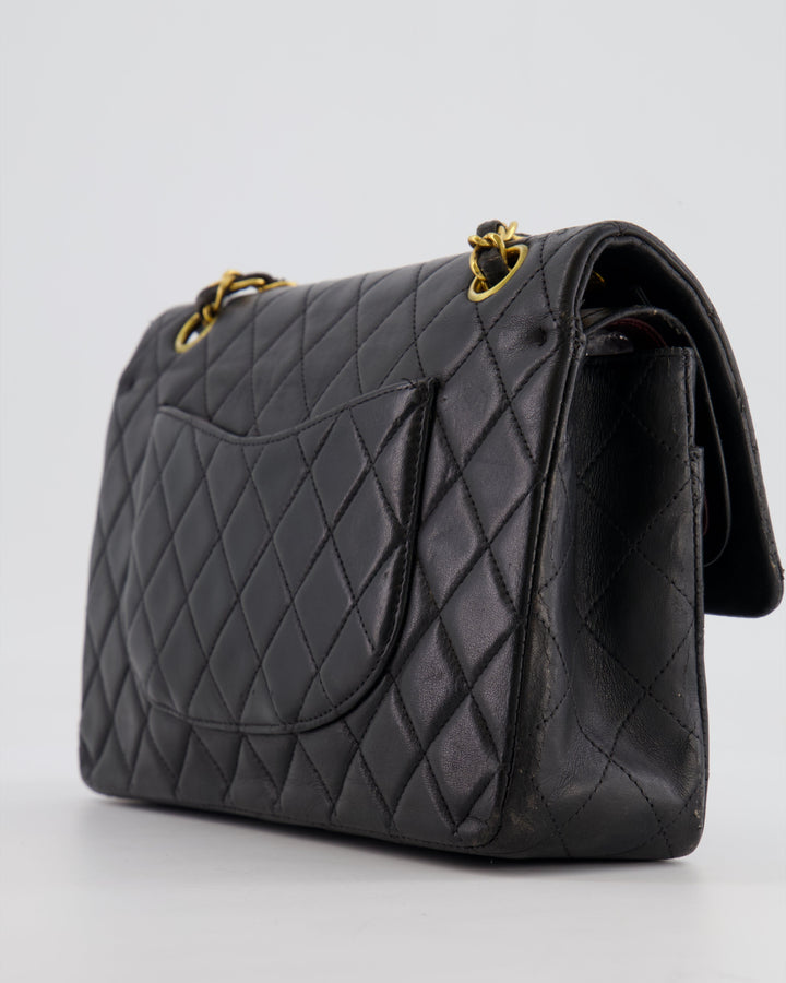*FIRE PRICE* Top Quality Chanel Vintage Black Medium Classic Double Flap Bag in Lambskin Leather with 24K Gold Hardware