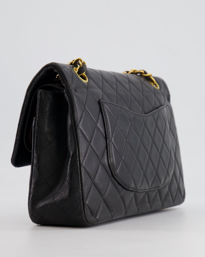 *FIRE PRICE* Top Quality Chanel Vintage Black Medium Classic Double Flap Bag in Lambskin Leather with 24K Gold Hardware