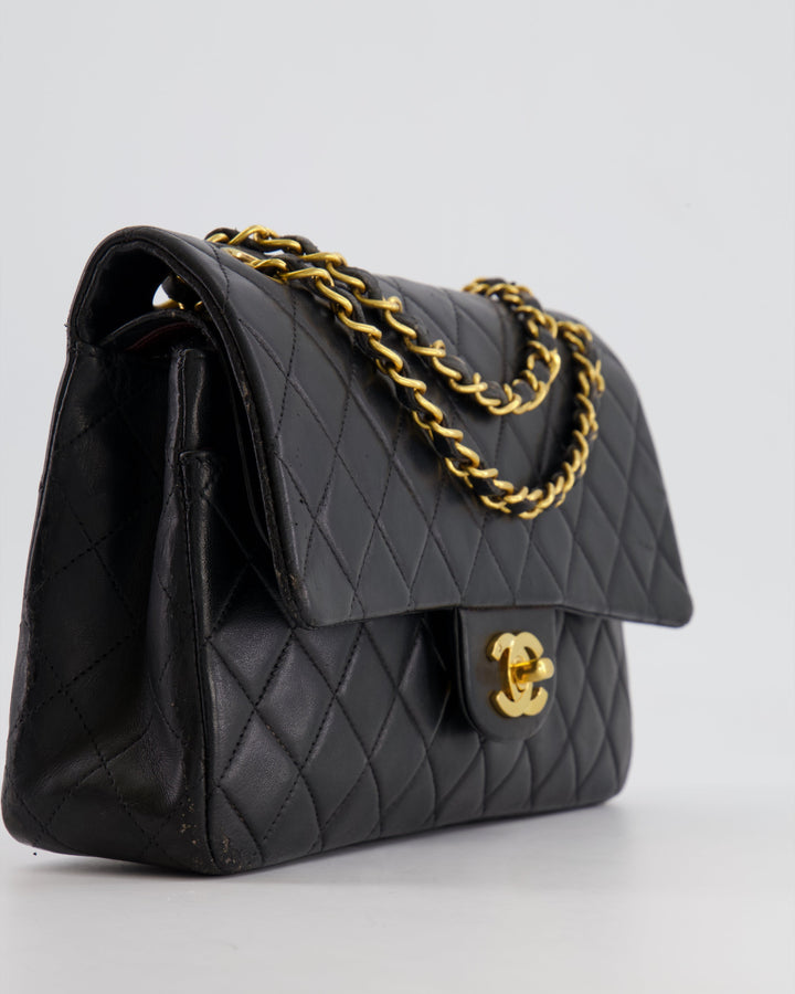 *FIRE PRICE* Top Quality Chanel Vintage Black Medium Classic Double Flap Bag in Lambskin Leather with 24K Gold Hardware