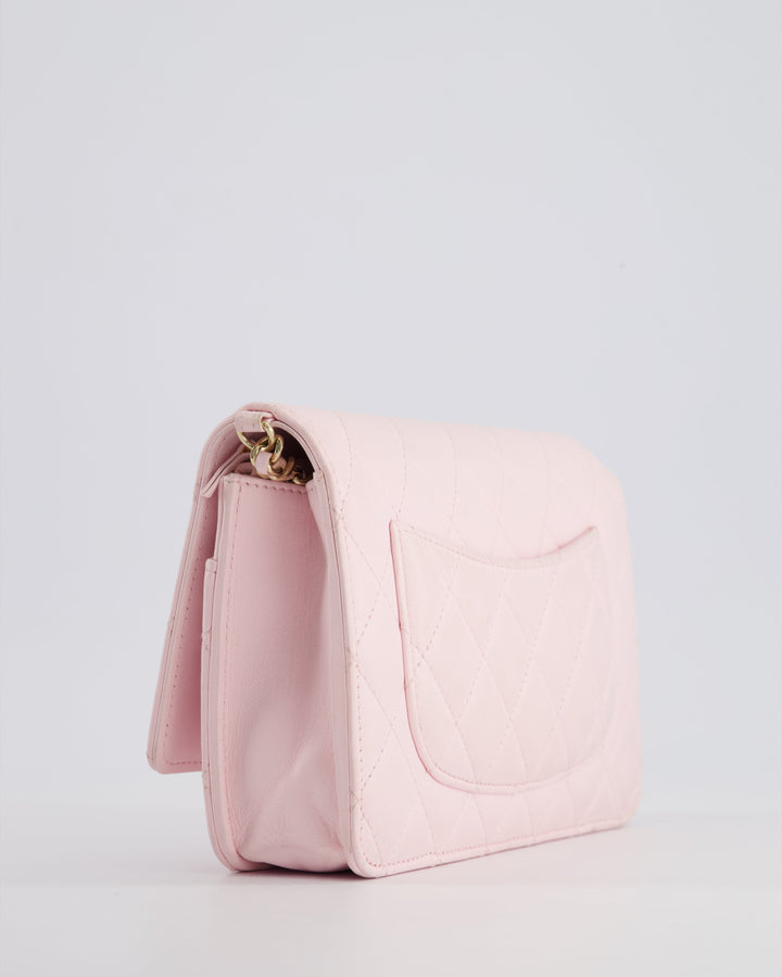 *HOT* Top Quality Chanel Baby Pink Wallet on Chain in Lambskin Leather with Pearl Strap