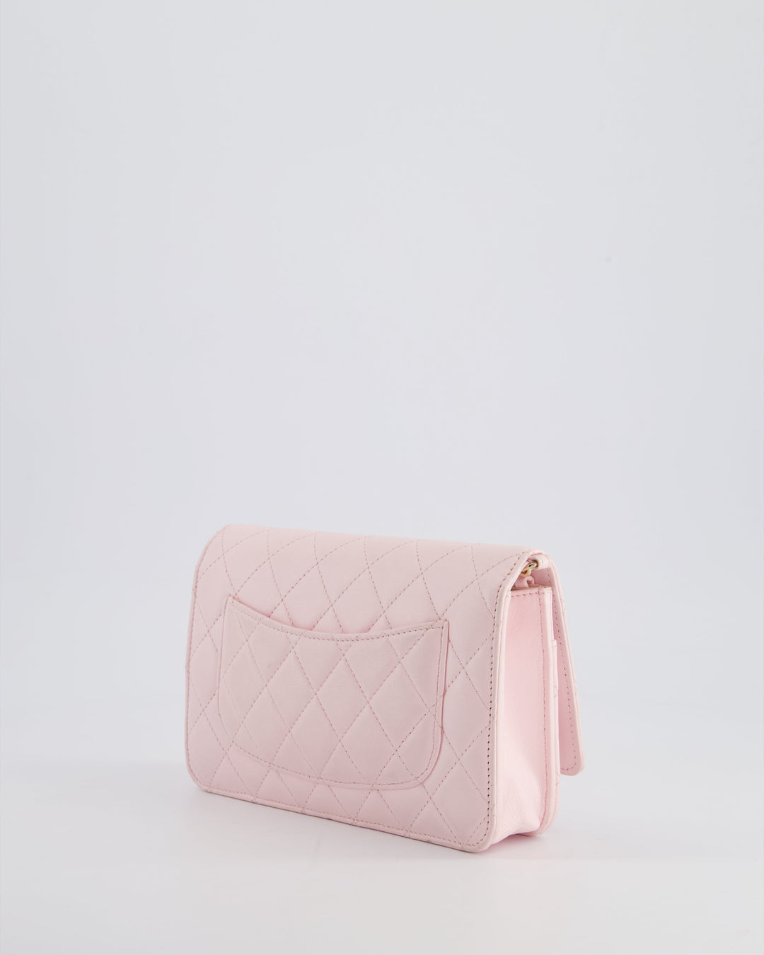 *HOT* Chanel Baby Pink Wallet on Chain in Lambskin Leather with Pearl Strap