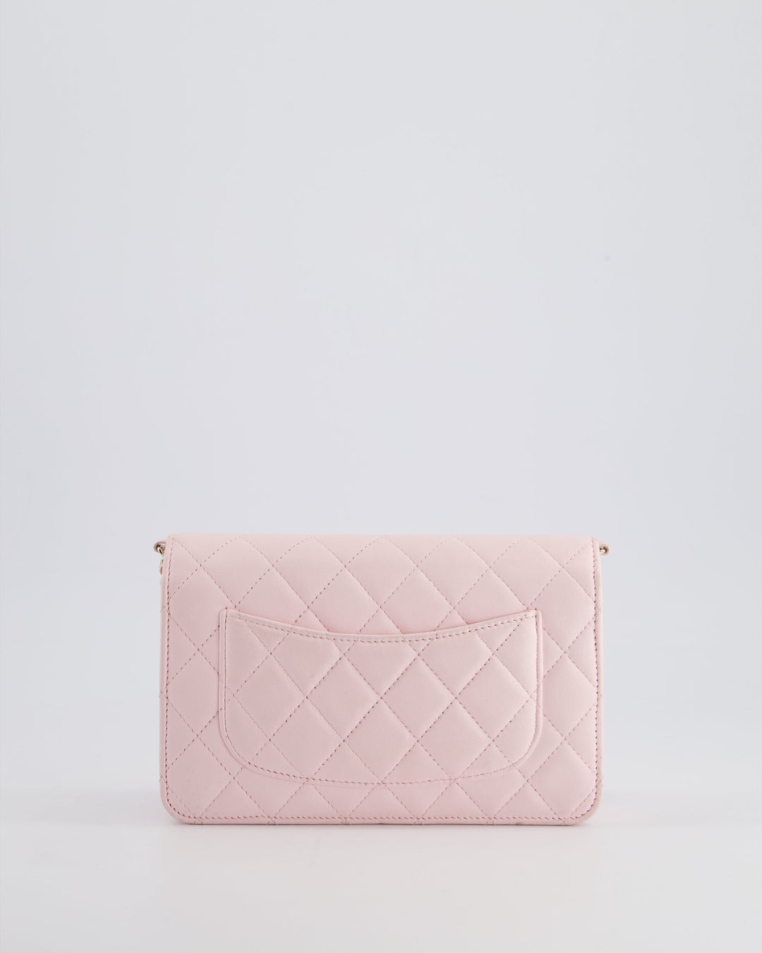 *HOT* Chanel Baby Pink Wallet on Chain in Lambskin Leather with Pearl Strap