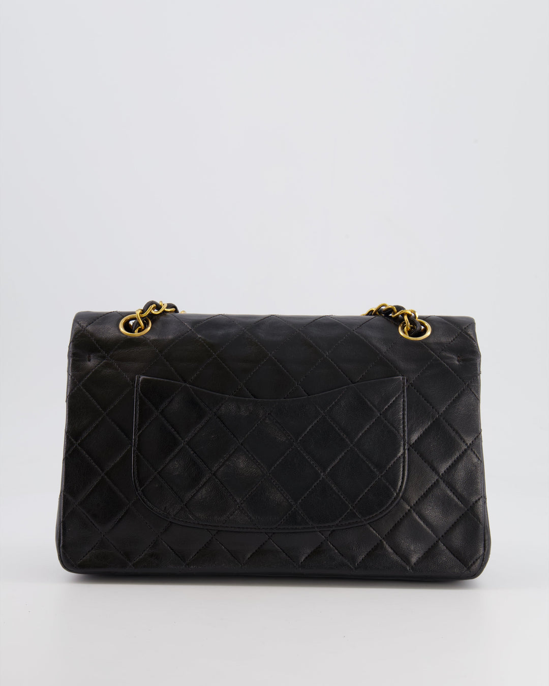 Top Quality Chanel Vintage Black Medium Classic Double Flap Bag in Lambskin Leather with 24K Gold Hardware