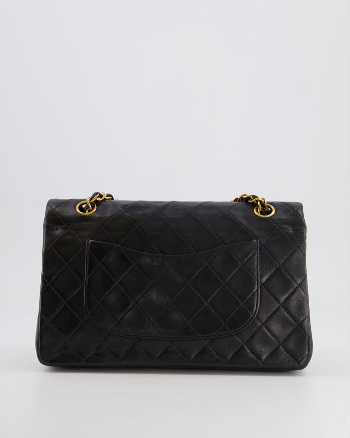 Top Quality Chanel Vintage Black Medium Classic Double Flap Bag in Lambskin Leather with 24K Gold Hardware