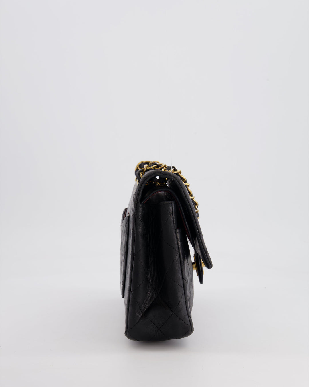 Top Quality Chanel Vintage Black Medium  Classic Double Flap Bag in Lambskin Leather with 24K Gold Hardware