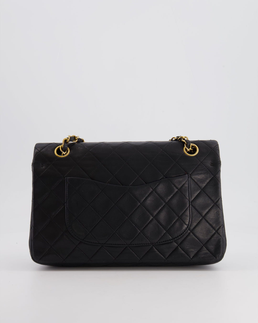 Top Quality Chanel Vintage Black Medium  Classic Double Flap Bag in Lambskin Leather with 24K Gold Hardware