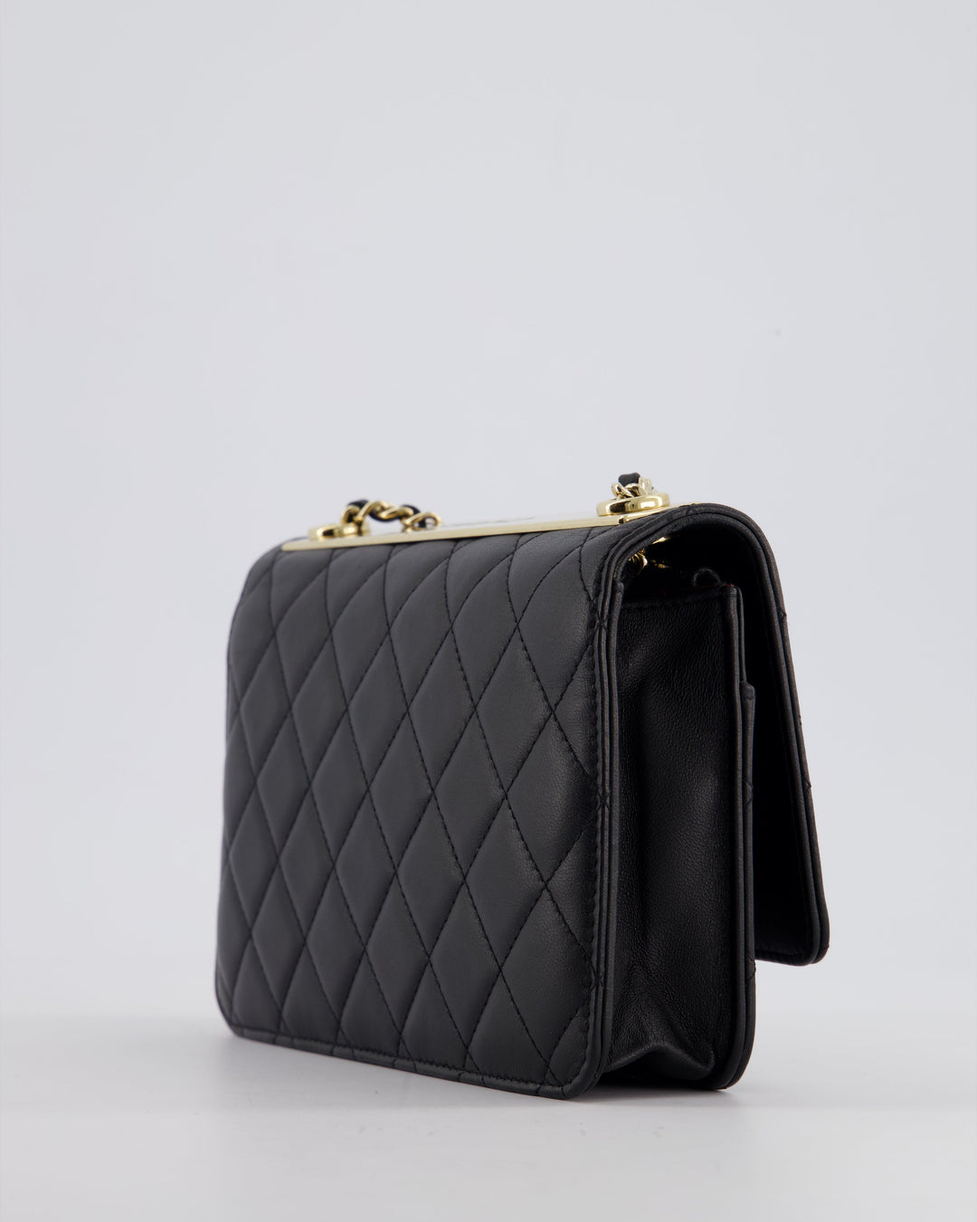 Top Quality Chanel Black Trendy Wallet on Chain Bag in Lambskin Leather with Champagne Gold Hardware