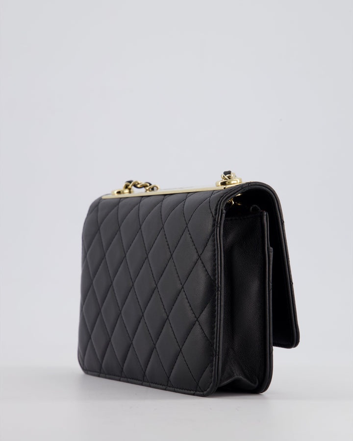 Top Quality Chanel Black Trendy Wallet on Chain Bag in Lambskin Leather with Champagne Gold Hardware