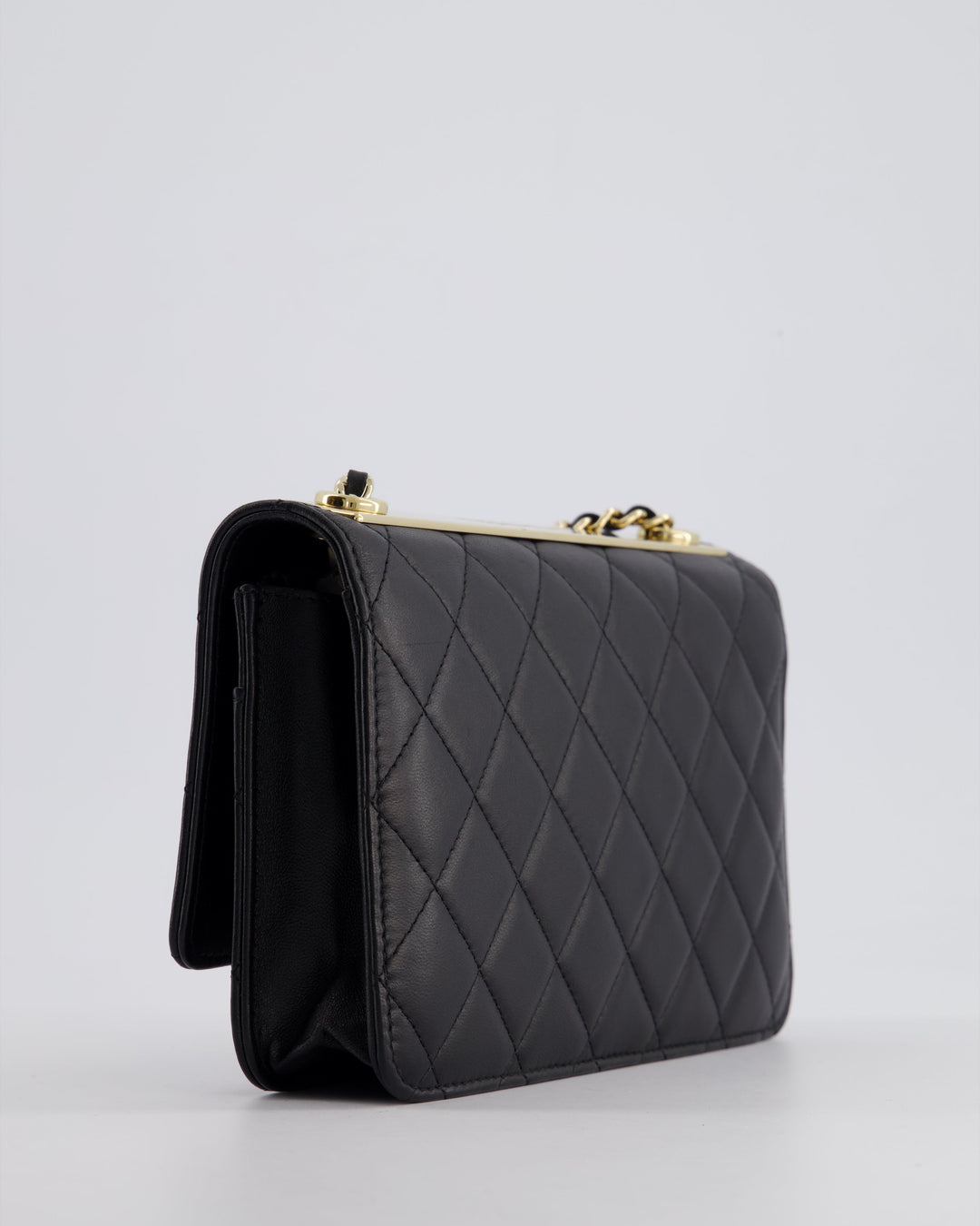 Top Quality Chanel Black Trendy Wallet on Chain Bag in Lambskin Leather with Champagne Gold Hardware