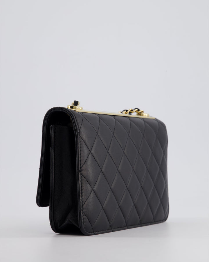 Top Quality Chanel Black Trendy Wallet on Chain Bag in Lambskin Leather with Champagne Gold Hardware