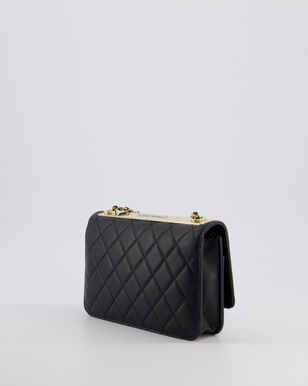 Top Quality Chanel Black Trendy Wallet on Chain Bag in Lambskin Leather with Champagne Gold Hardware