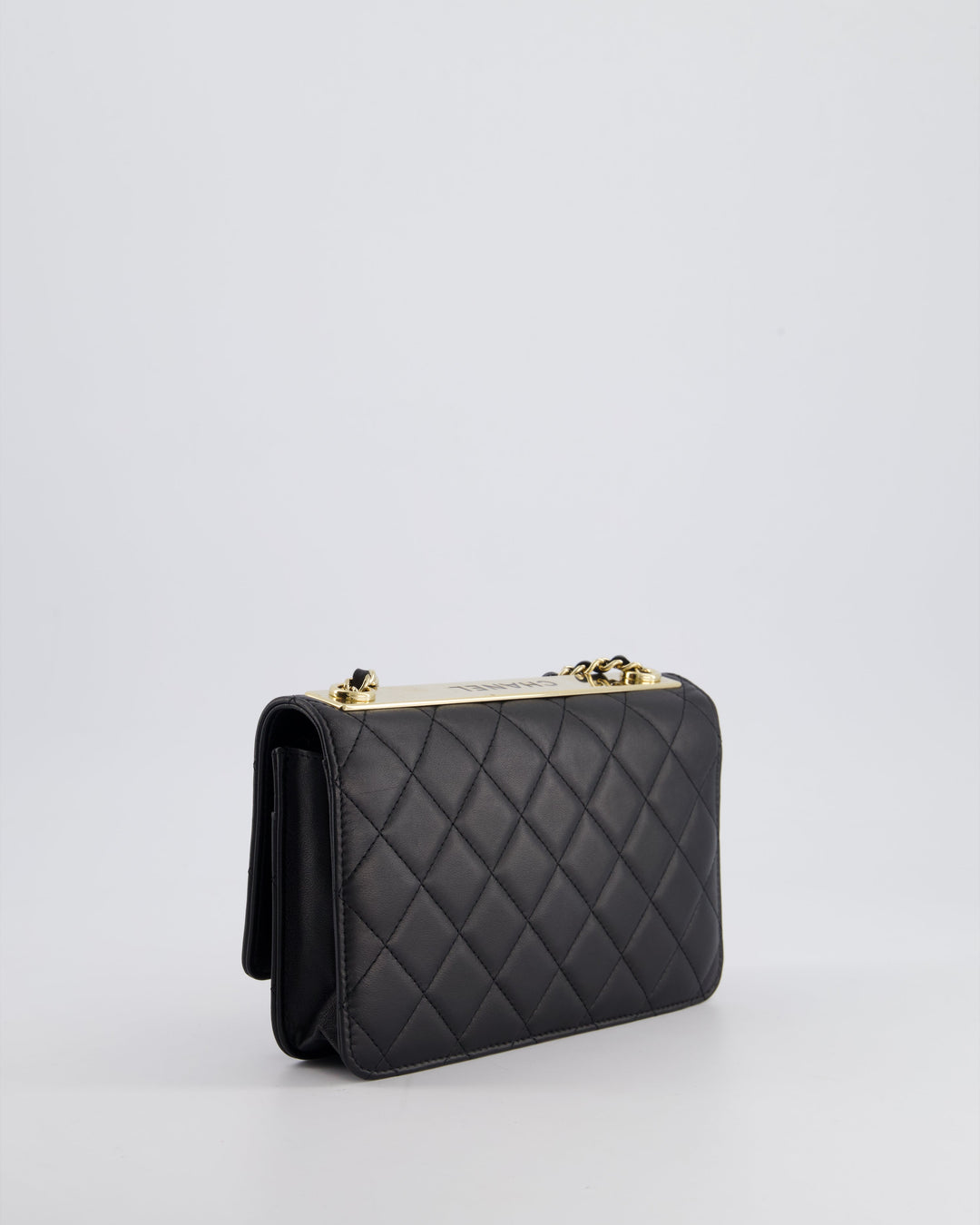 Top Quality Chanel Black Trendy Wallet on Chain Bag in Lambskin Leather with Champagne Gold Hardware