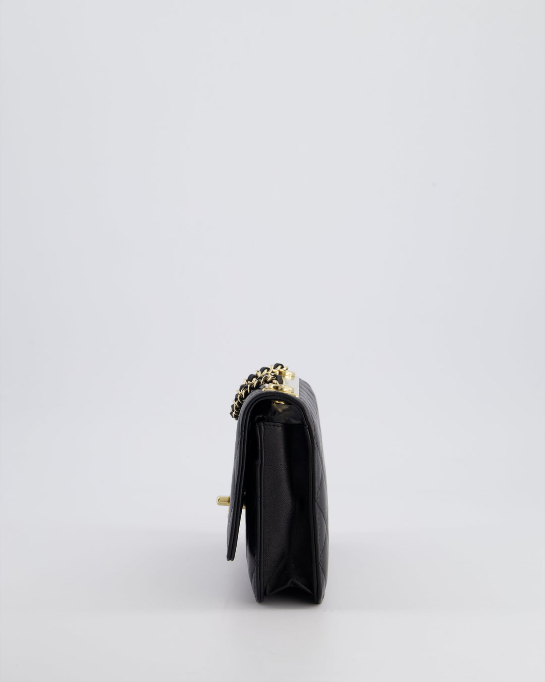 Top Quality Chanel Black Trendy Wallet on Chain Bag in Lambskin Leather with Champagne Gold Hardware