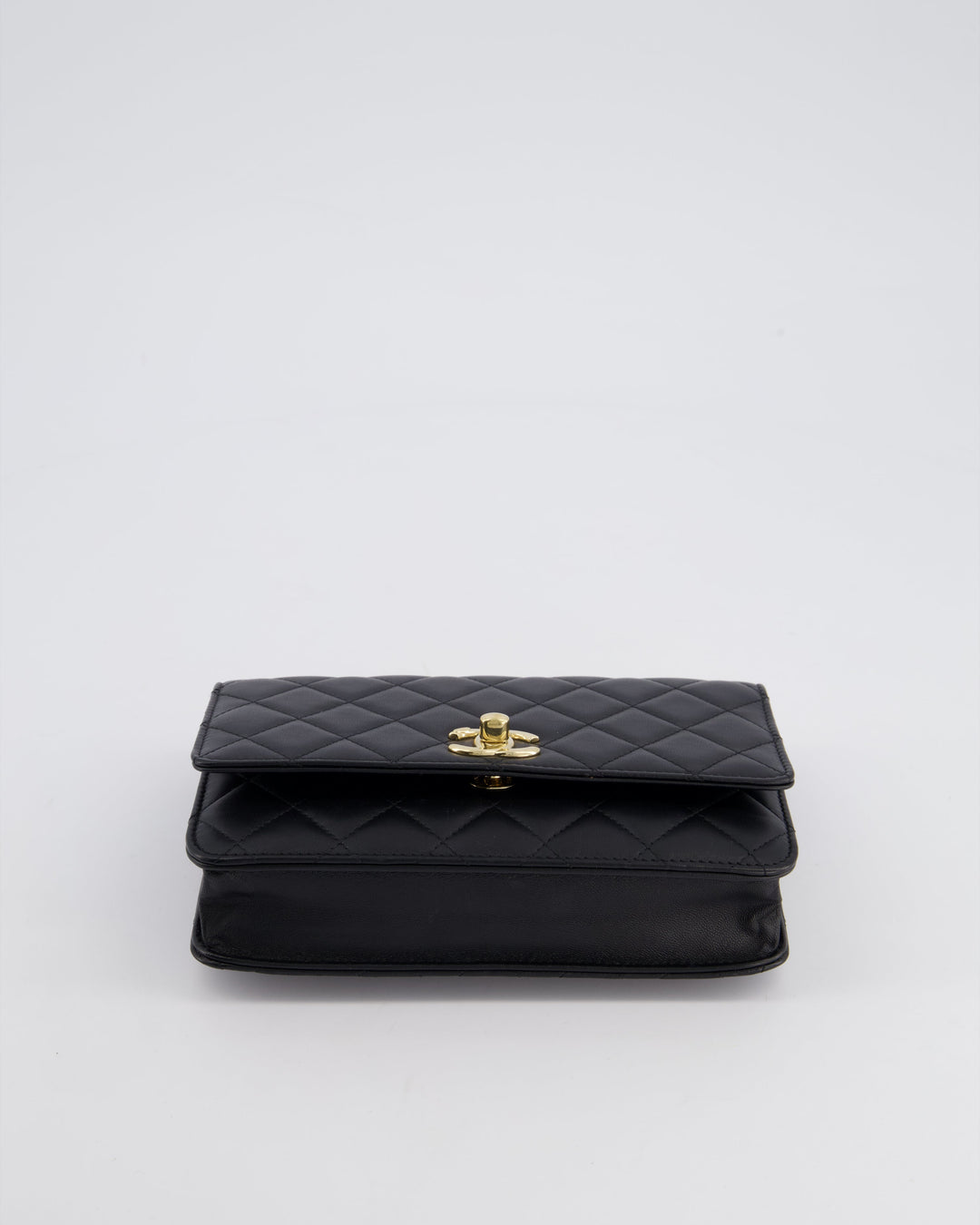Top Quality Chanel Black Trendy Wallet on Chain Bag in Lambskin Leather with Champagne Gold Hardware