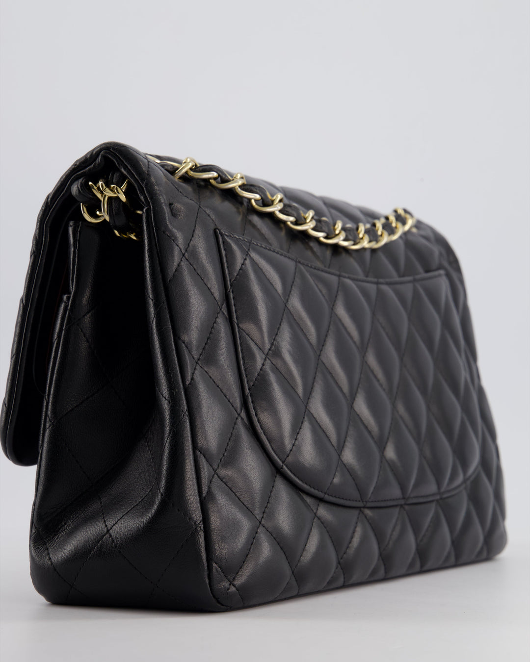 Top Quality Chanel Black Jumbo Classic Double Flap Bag in Lambskin with Gold Hardware Bag