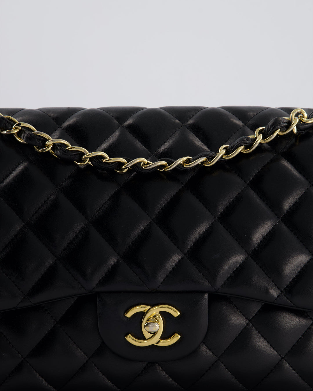 Top Quality Chanel Black Jumbo Classic Double Flap Bag in Lambskin with Gold Hardware Bag