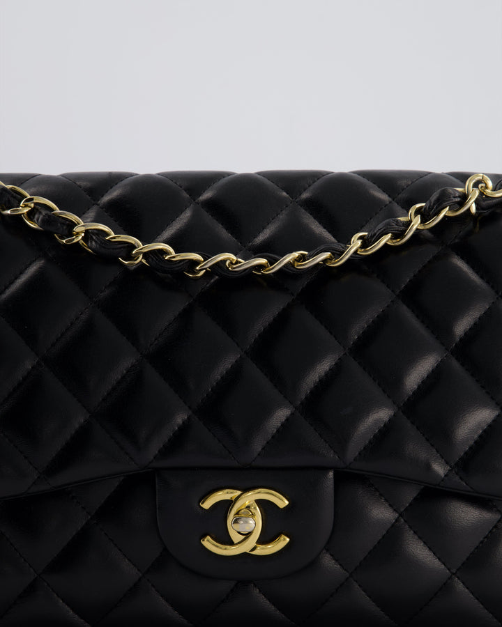Top Quality Chanel Black Jumbo Classic Double Flap Bag in Lambskin with Gold Hardware Bag