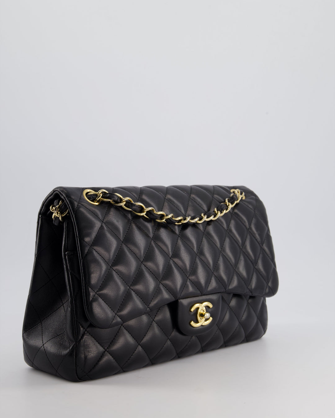 Top Quality Chanel Black Jumbo Classic Double Flap Bag in Lambskin with Gold Hardware Bag