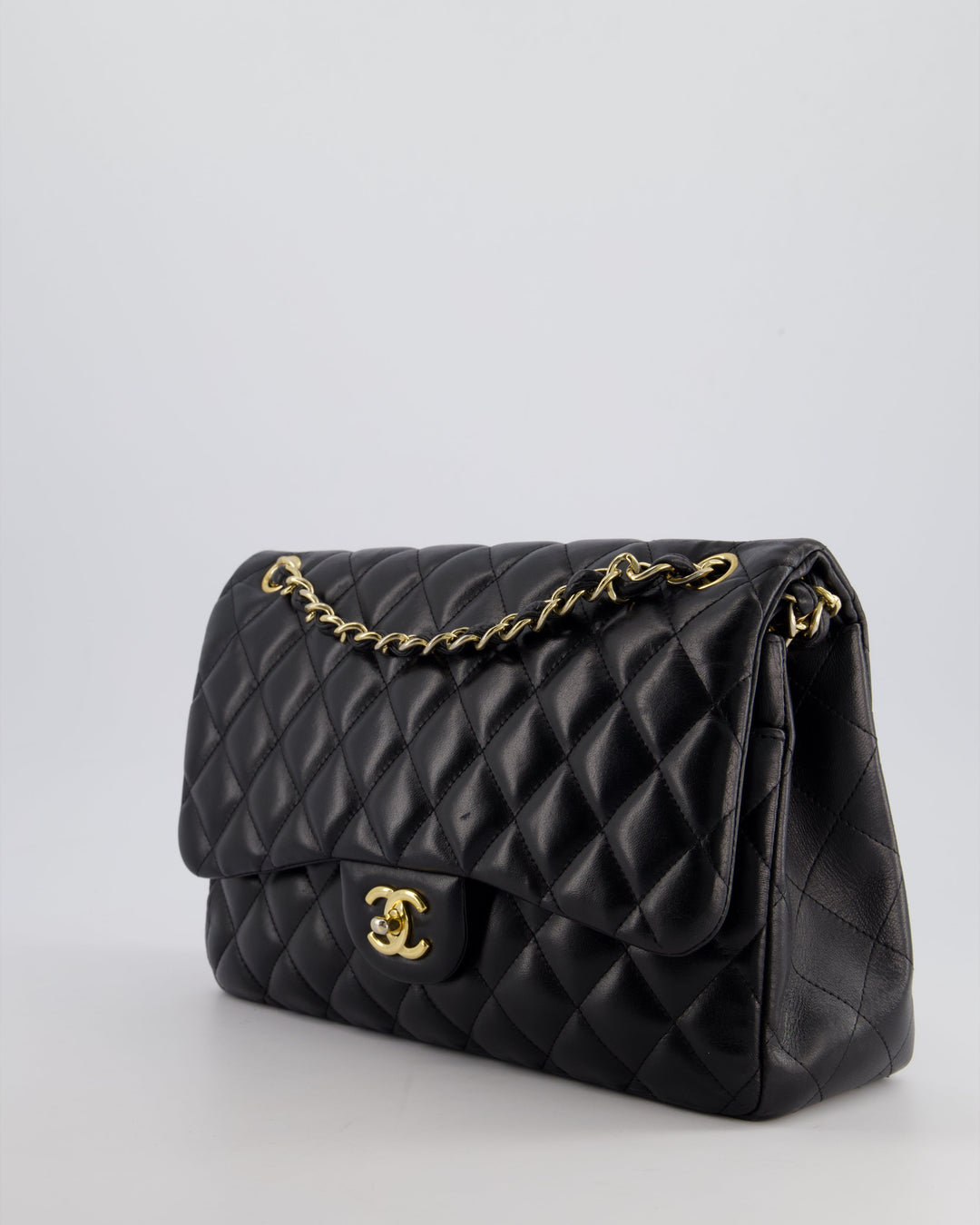 Top Quality Chanel Black Jumbo Classic Double Flap Bag in Lambskin with Gold Hardware Bag