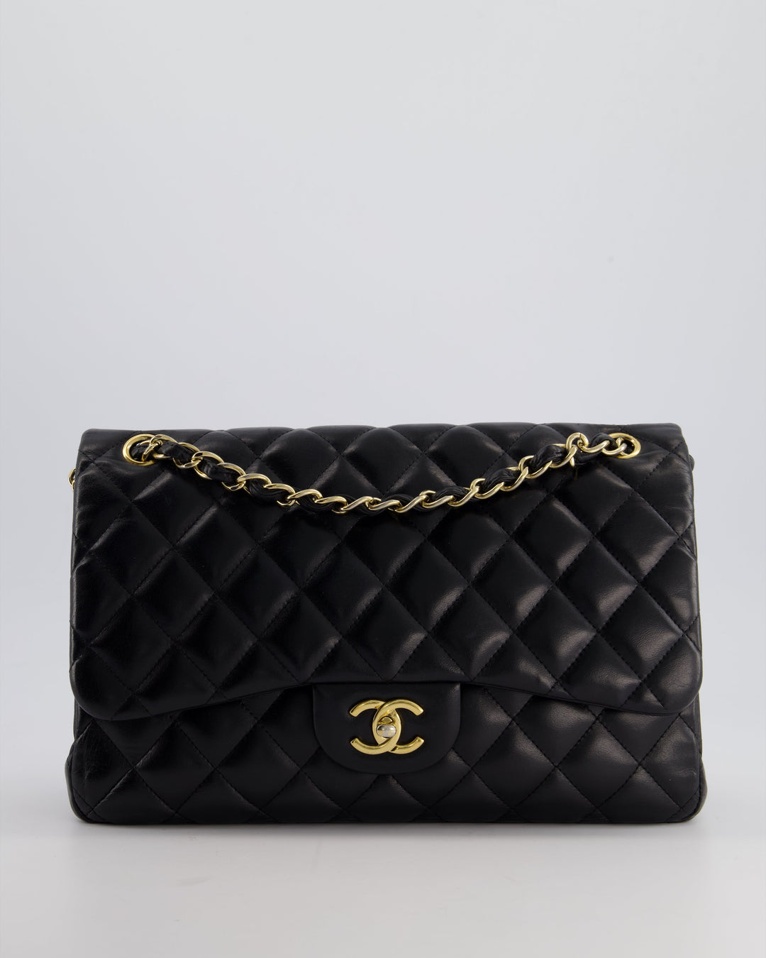 Top Quality Chanel Black Jumbo Classic Double Flap Bag in Lambskin with Gold Hardware Bag