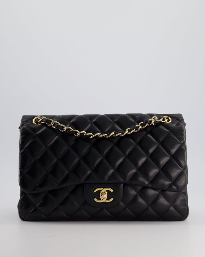 Top Quality Chanel Black Jumbo Classic Double Flap Bag in Lambskin with Gold Hardware Bag