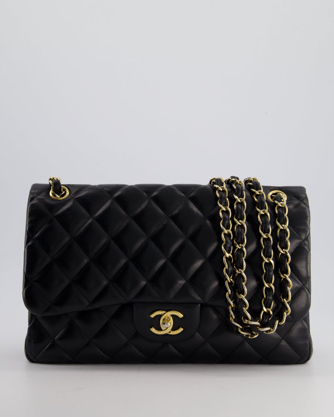 Top Quality Chanel Black Jumbo Classic Double Flap Bag in Lambskin with Gold Hardware Bag