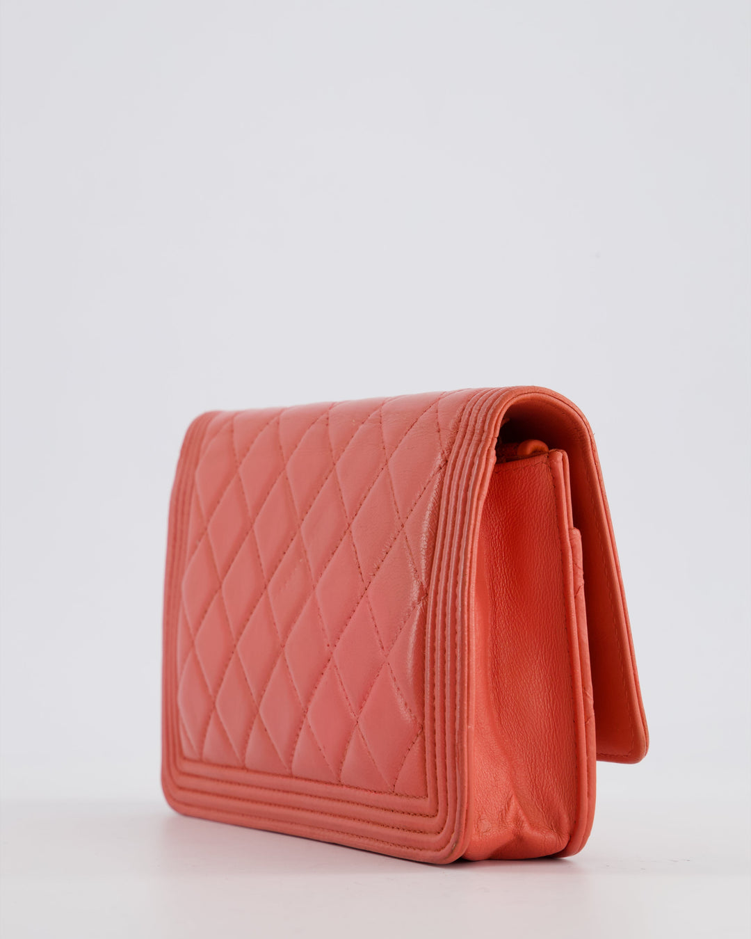 *FIRE PRICE* Top Quality Chanel Coral Boy Wallet On Chain with Champagne Gold Hardware