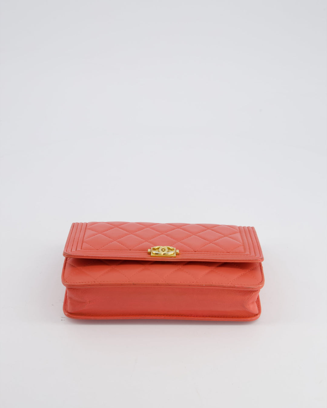 *FIRE PRICE* Top Quality Chanel Coral Boy Wallet On Chain with Champagne Gold Hardware
