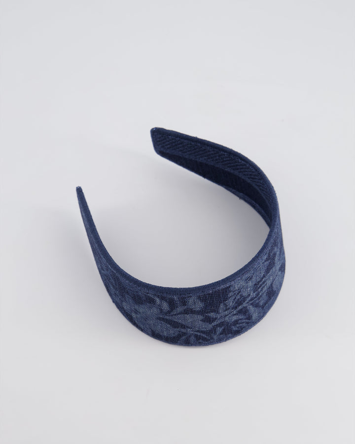 Christian Top quality Dior Navy Floral Print Headband Size O/S
