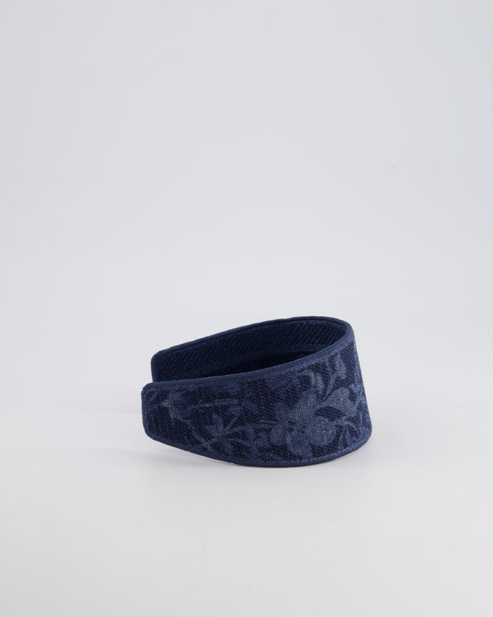 Christian Top quality Dior Navy Floral Print Headband Size O/S