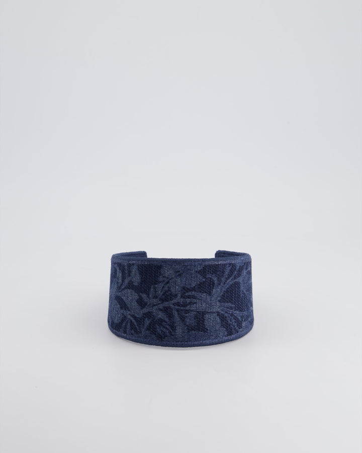 Christian Dior Navy Floral Print Headband Size O/S