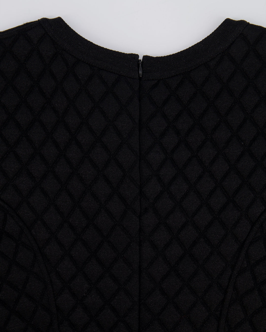 Top Quality Chanel Black Padded Shimmery Short Sleeve Bodycon Mini Dress with CC Logo Detail Size FR 40 (UK 12)