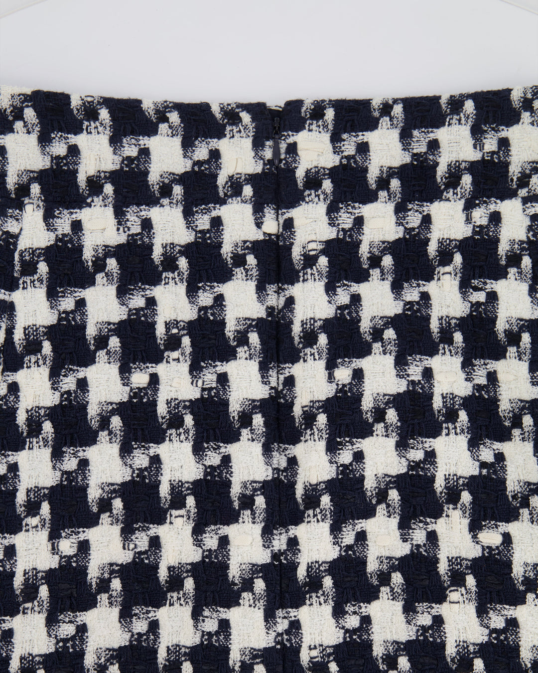 Top Quality Chanel 07/P Black, Navy and White Houndstooth Midi Skirt FR 38 (UK 10)