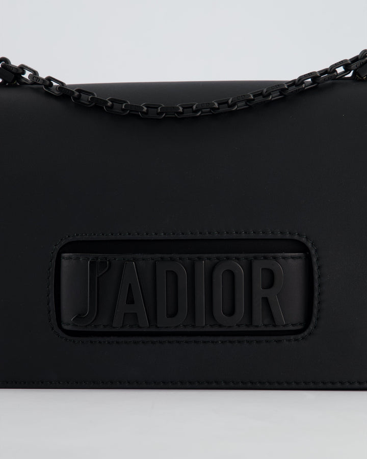 *FIRE PRICE* Christian Dior Black Matte J'ADior Medium Flap Bag in Smooth Calfskin Leather with Black Hardware