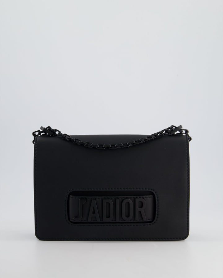*FIRE PRICE* Christian Dior Black Matte J'ADior Medium Flap Bag in Smooth Calfskin Leather with Black Hardware
