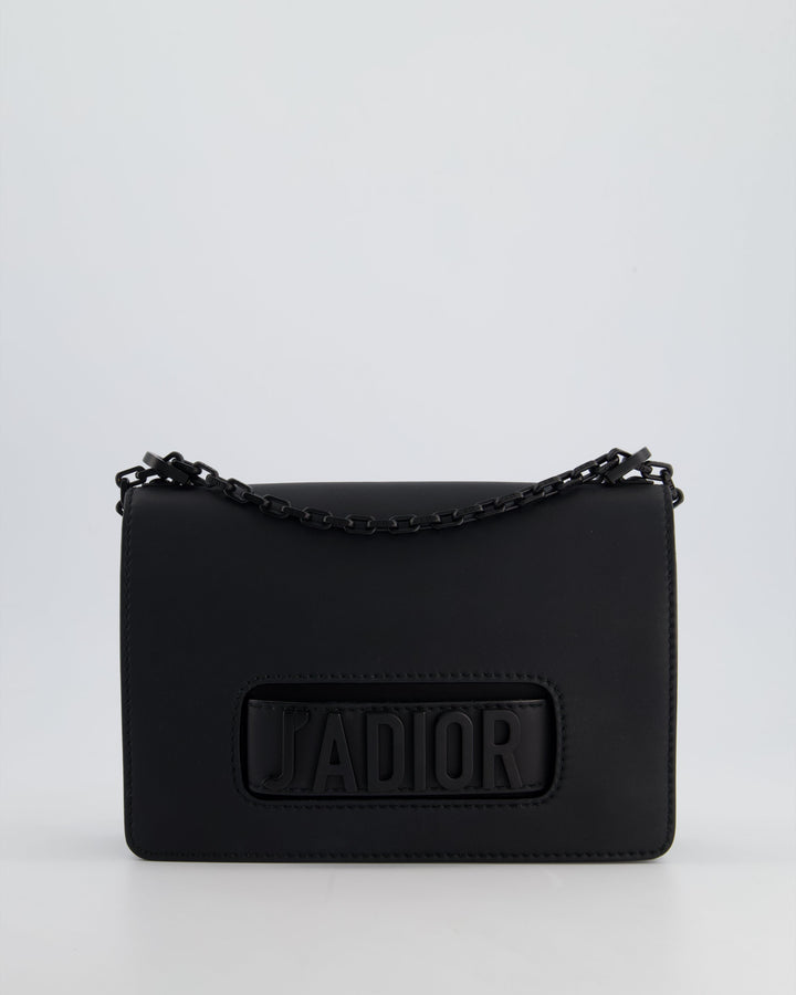 *FIRE PRICE* Christian Dior Black Matte J'ADior Medium Flap Bag in Smooth Calfskin Leather with Black Hardware