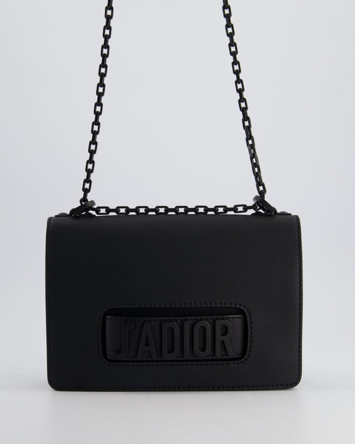 *FIRE PRICE* Christian Dior Black Matte J'ADior Medium Flap Bag in Smooth Calfskin Leather with Black Hardware