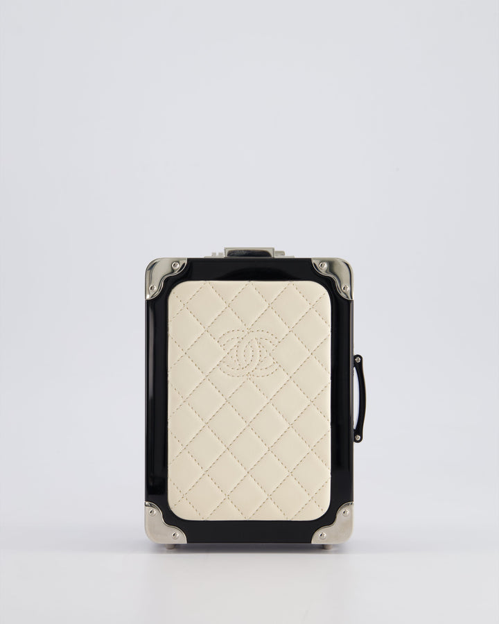*RARE* Top Quality Chanel 2016 Airlines Evening In The Air Trolley Minaudi√®re Bag with Silver Hardware and Quilted Leather with CC Logo Detail