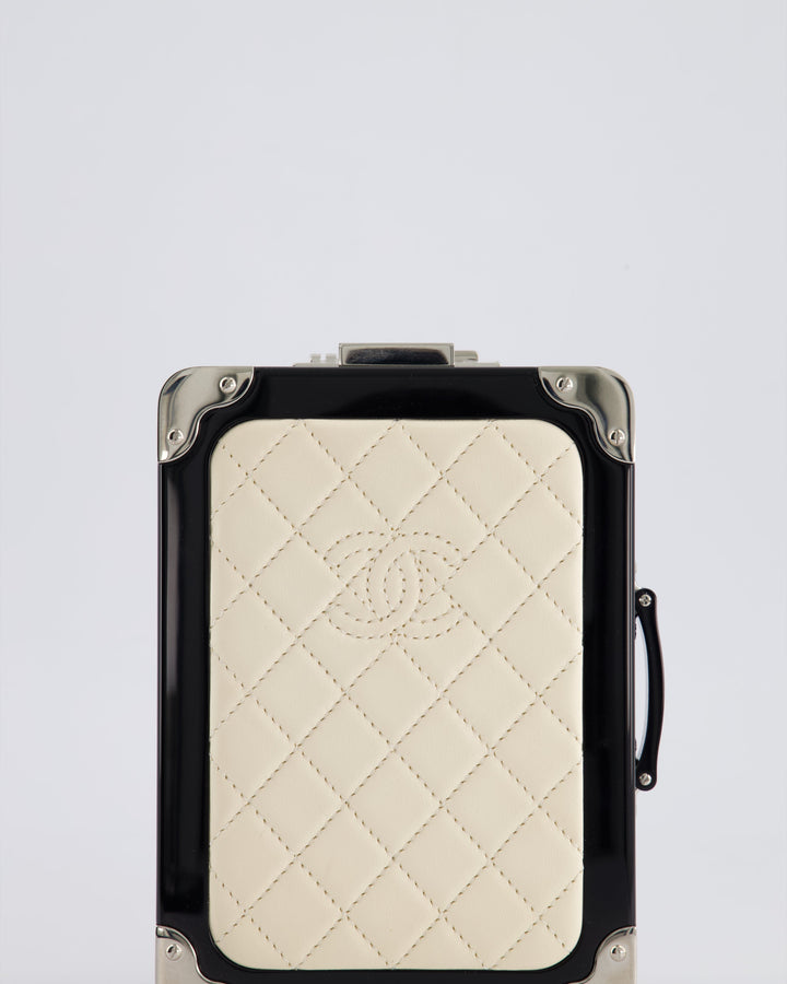 *RARE* Top Quality Chanel 2016 Airlines Evening In The Air Trolley Minaudi√®re Bag with Silver Hardware and Quilted Leather with CC Logo Detail