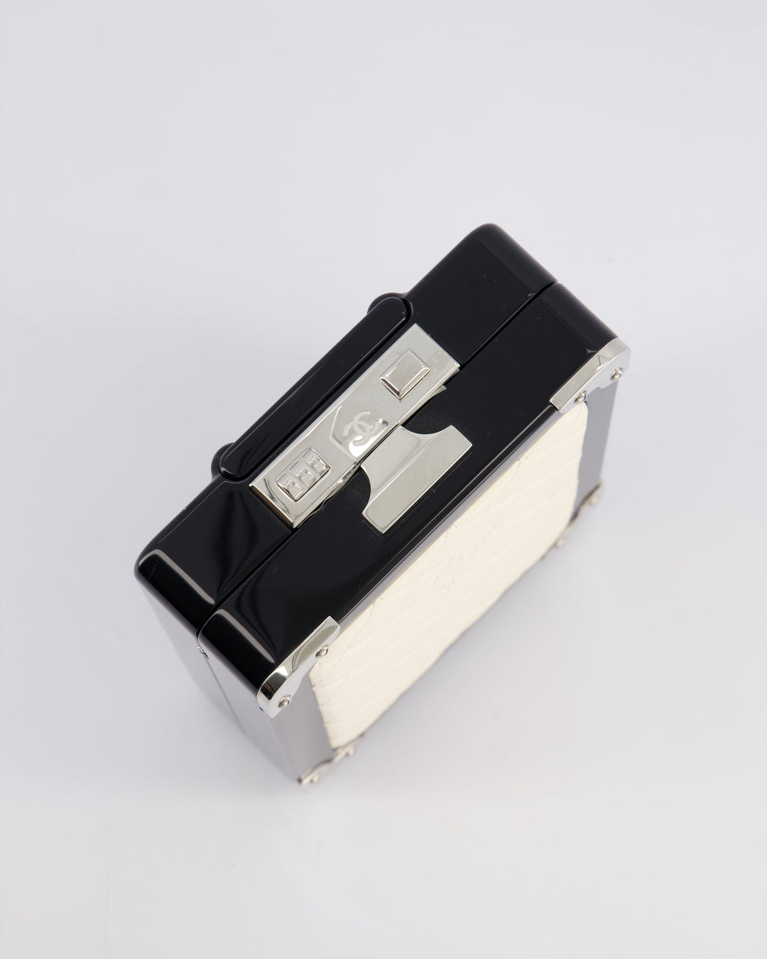 *RARE* Top Quality Chanel 2016 Airlines Evening In The Air Trolley Minaudi√®re Bag with Silver Hardware and Quilted Leather with CC Logo Detail