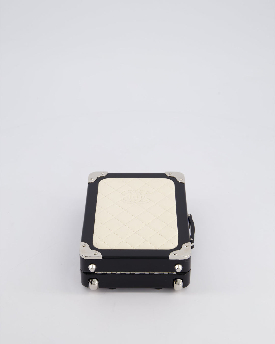 *RARE* Top Quality Chanel 2016 Airlines Evening In The Air Trolley Minaudi√®re Bag with Silver Hardware and Quilted Leather with CC Logo Detail