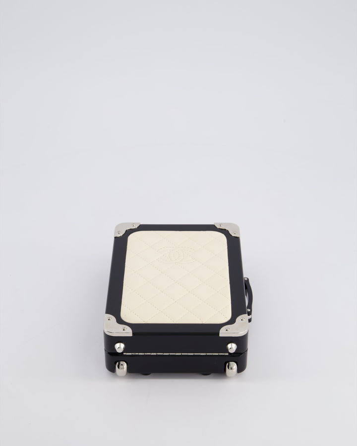 *RARE* Chanel 2016 Airlines Evening In The Air Trolley Minaudi√®re Bag with Silver Hardware and Quilted Leather with CC Logo Detail