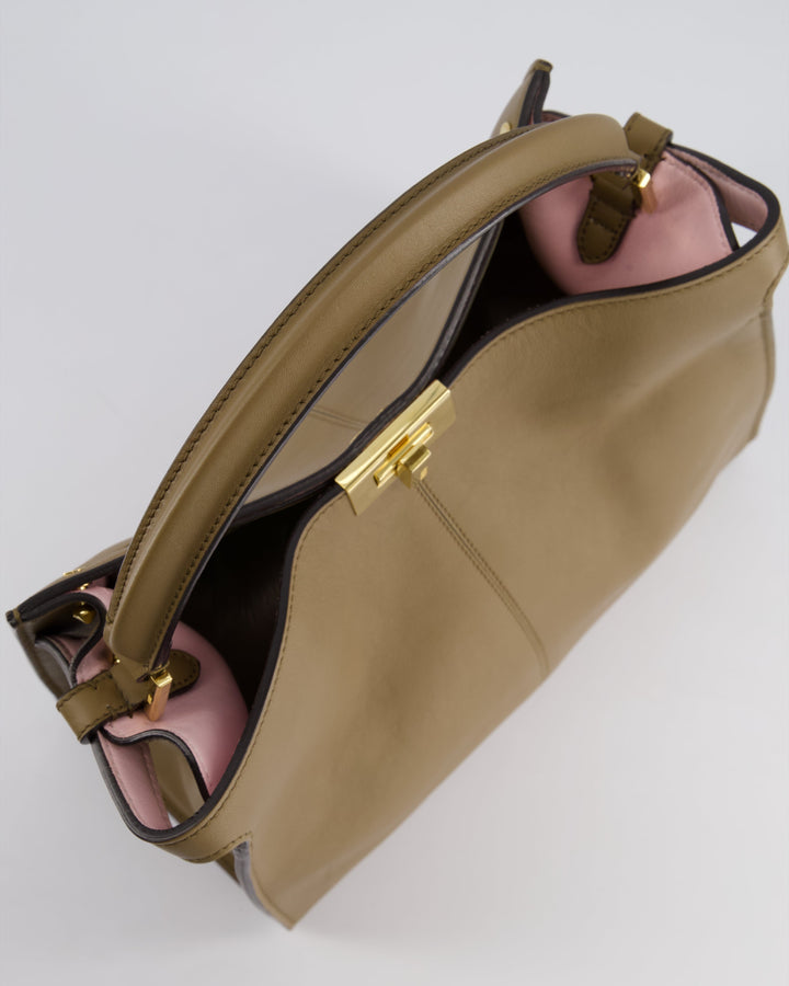 *FIRE PRICE* Top quality Fendi Brown and Pink Medium Peekaboo XLite Bicolour Leather Bag with Gold Hardware