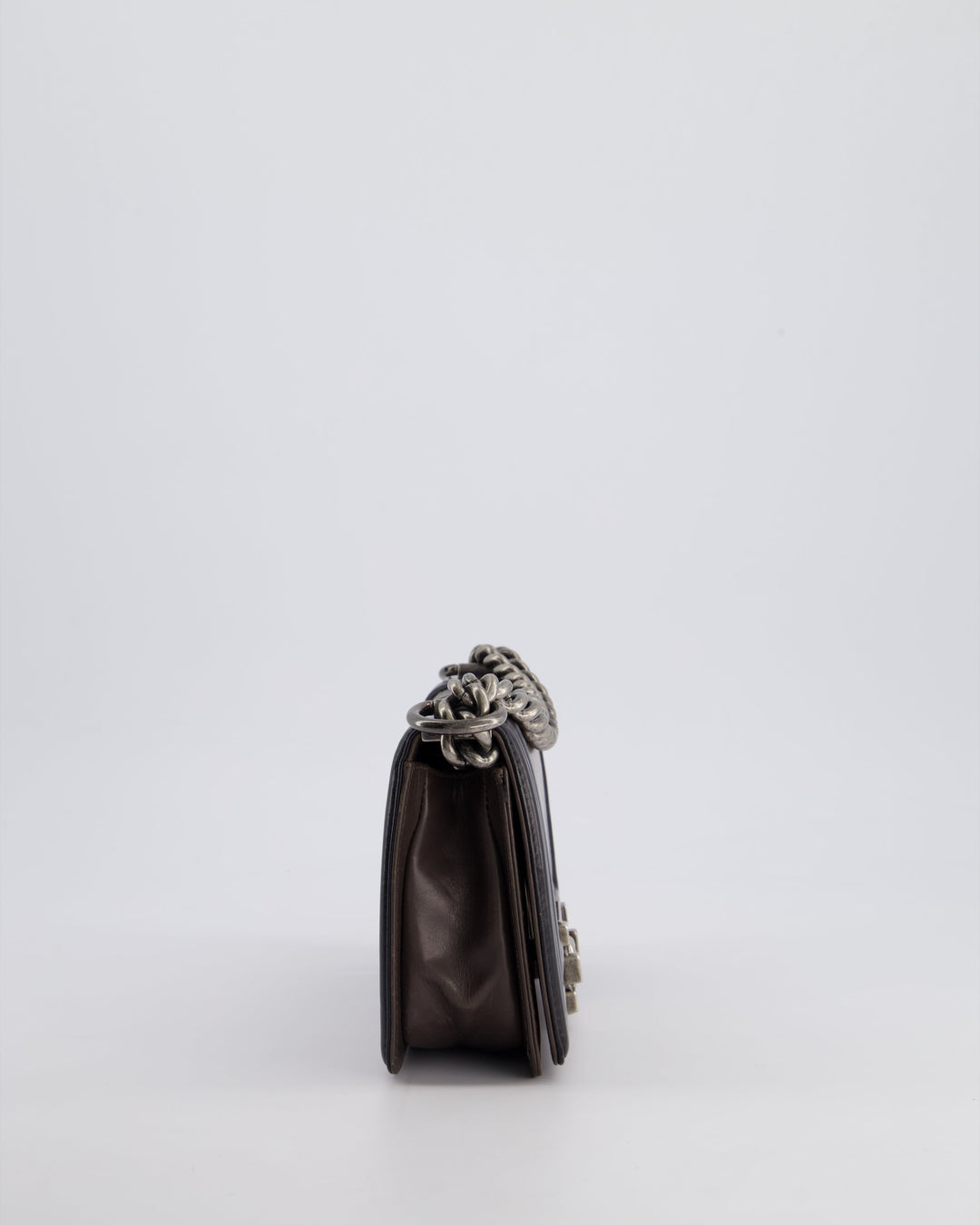 *FIRE PRICE* Top Quality Chanel Brown and Black Small Boy Bag in Smooth Calfskin with Ruthenium Hardware