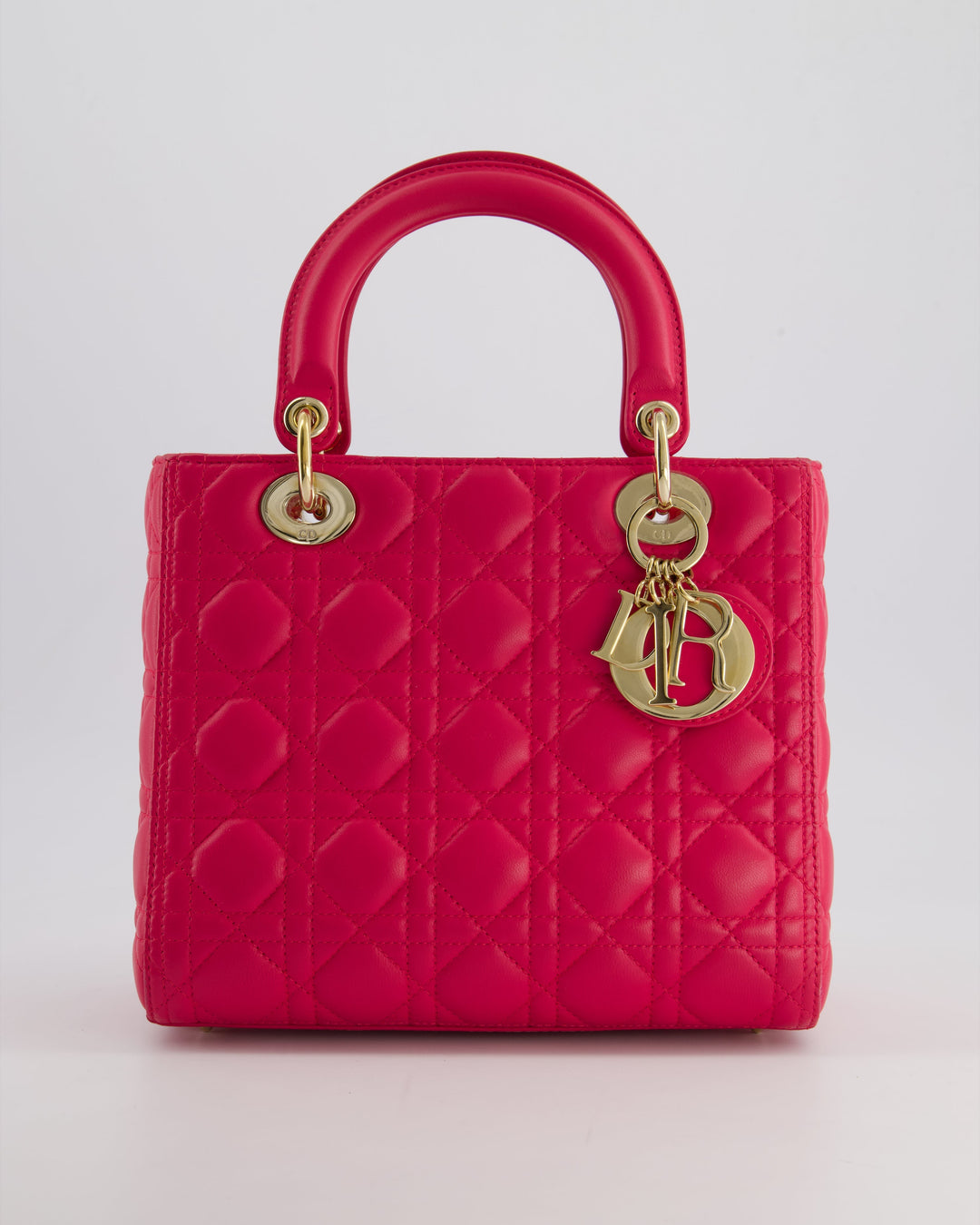 *FIRE PRICE* Christian Dior Hot Pink Lady Dior Bag in Cannage Lambskin with Silver Hardware RRP ¬£5,300